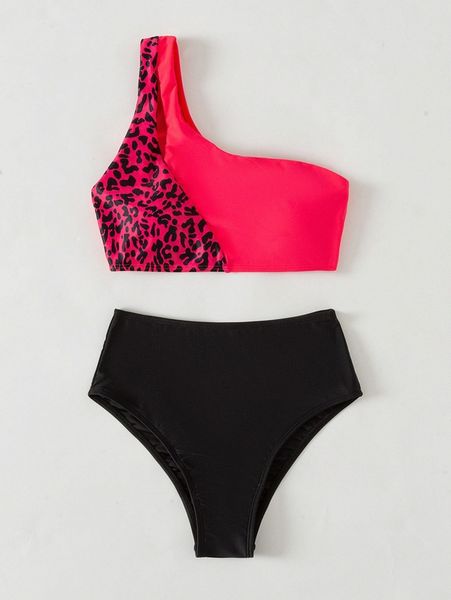 leopard high waisted bikini swimsuit f8tk#, White;black
