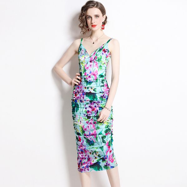 elastic satin elegant women vintage printing dress 2022 summer new spaghetti strap ruched sliming vestidos high street wear dresses, Black;gray
elastic satin elegant women vintage printing dress 2022 summer new spaghetti strap ruched sliming vestidos high street wear dresses, Black;gray