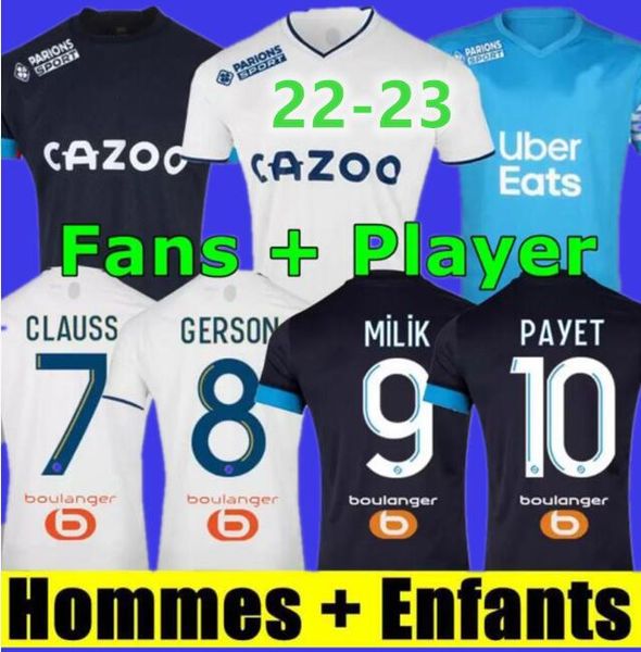 22 23 soccer jerseys 2021 2022 2023 marseilles milik maillot foot cuisance benedetto guendouzi gerson payet clauss football shirts men kids, Black;yellow
22 23 soccer jerseys 2021 2022 2023 marseilles milik maillot foot cuisance benedetto guendouzi gerson payet clauss football shirts men kids, Black;yellow