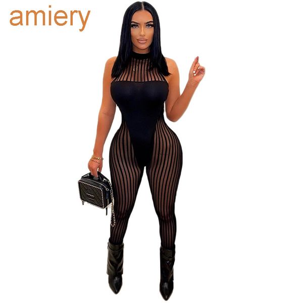 2022 women's sleeveless mesh jumpsuits perspective slim fit high waist sports pants bodysuits bodycon playsuits black romper, Black;white
2022 women's sleeveless mesh jumpsuits perspective slim fit high waist sports pants bodysuits bodycon playsuits black romper, Black;white