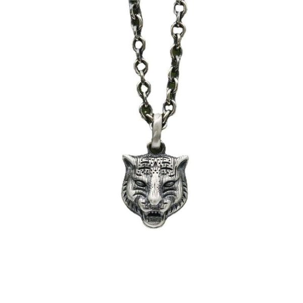pendant necklaces fashion brand taiyin old domineering men's tiger head personality punk and women's, Silver
pendant necklaces fashion brand taiyin old domineering men's tiger head personality punk and women's, Silver