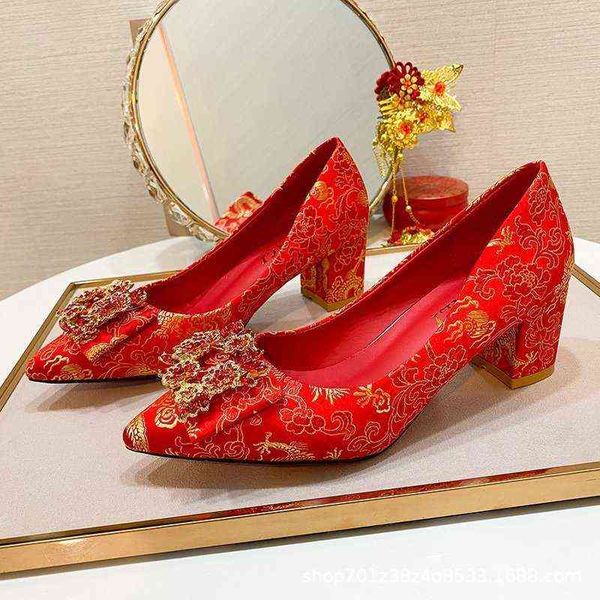 shoes xiuhe chinese fashion suede high heels single women's small fragrance thick heel engagement 220506, Black
shoes xiuhe chinese fashion suede high heels single women's small fragrance thick heel engagement 220506, Black