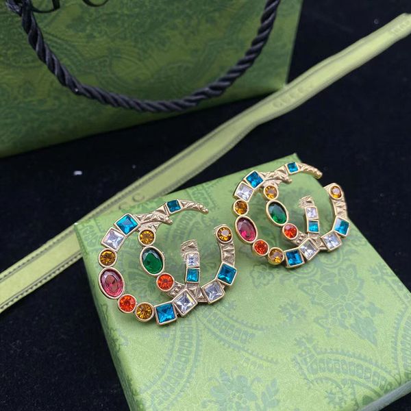 stud designer luxury g letters designer brand earrings retro vintage copper corful crystal stone ear rings jewelry for women party with gift, Golden;silver
stud designer luxury g letters designer brand earrings retro vintage copper corful crystal stone ear rings jewelry for women party with gift, Golden;silver