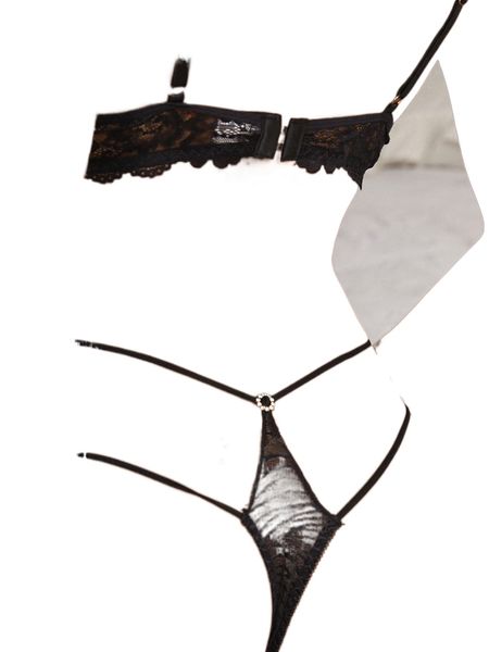 solid cut-out panty c5ps#, Black;red