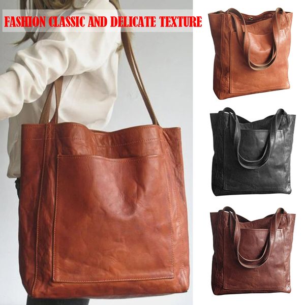 fashion women soft pu leather shoulder shopping bag casual ladies large capacity tote handbags solid color women travel bag
fashion women soft pu leather shoulder shopping bag casual ladies large capacity tote handbags solid color women travel bag