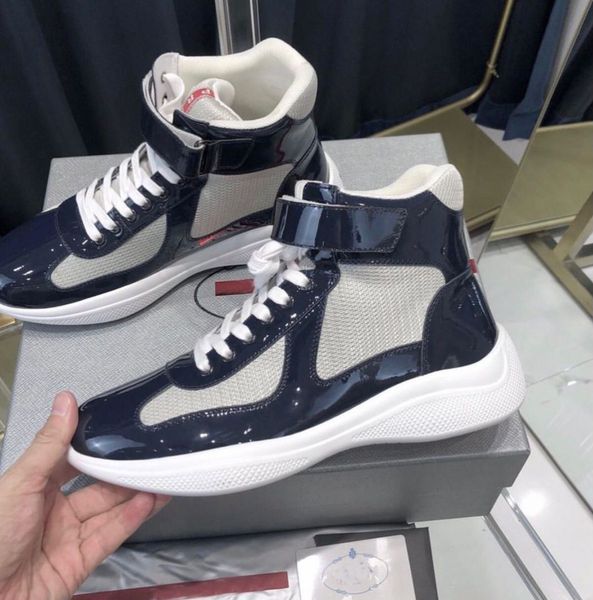 america cup high-sneakers shoes rubber sole casual walking red label tongue fabric & patent leather outdoor trainers, Black
america cup high-sneakers shoes rubber sole casual walking red label tongue fabric & patent leather outdoor trainers, Black