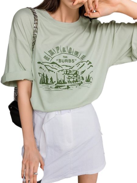 dazy mountain & letter graphic drop shoulder tee e0f9#, White
dazy mountain & letter graphic drop shoulder tee e0f9#, White