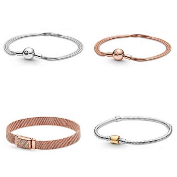 new 2021 100% 925 sterling silver spring moments multi snake chain bracelet fit diy europe women original fashion jewelry gift aa220315, Golden;silver
new 2021 100% 925 sterling silver spring moments multi snake chain bracelet fit diy europe women original fashion jewelry gift aa220315, Golden;silver