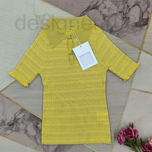 women's t-shirt designer small fragrance polo neck ice stripe knitted short sleeved women's looks thin 2022 summer new temperament, White
women's t-shirt designer small fragrance polo neck ice stripe knitted short sleeved women's looks thin 2022 summer new temperament, White