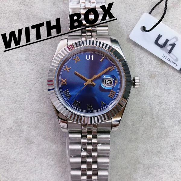 u1f factory st9 watch blue roman dial fluted bezel automatic movement 41mm stainless steel mens 126333 wristwatches montre de luxe, Slivery;brown
u1f factory st9 watch blue roman dial fluted bezel automatic movement 41mm stainless steel mens 126333 wristwatches montre de luxe, Slivery;brown