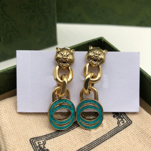 2022 brand original jewelry designer dangle new tiger head green letter logo pendant women's personality high-end earrings temperament, Silver
2022 brand original jewelry designer dangle new tiger head green letter logo pendant women's personality high-end earrings temperament, Silver