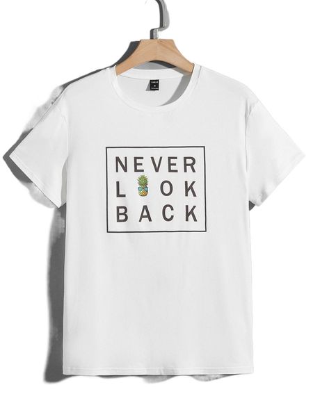 men slogan & pineapple print tee n5us#, White;black
men slogan & pineapple print tee n5us#, White;black