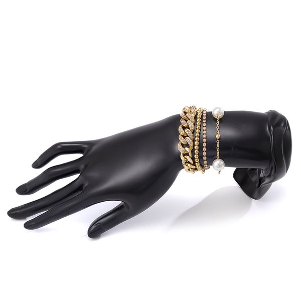 pearl chains full of diamonds creative chain bracelets adjustable luster retro simple multilayer micro-inlaid bracelet temperament wild wris, Black
pearl chains full of diamonds creative chain bracelets adjustable luster retro simple multilayer micro-inlaid bracelet temperament wild wris, Black
