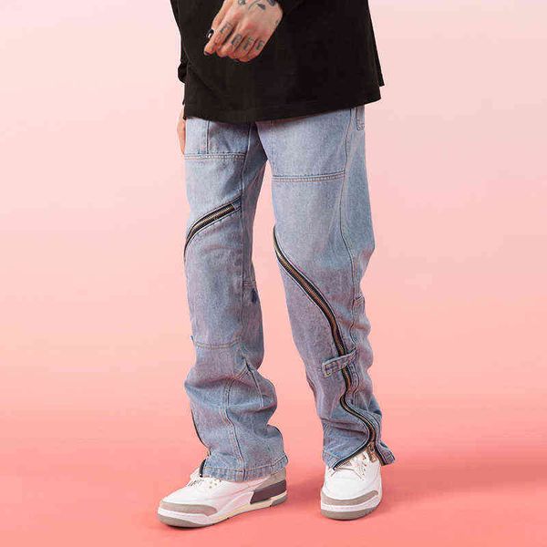hip hop front half zipper washed mens jean high street casual men women harajuku retro distressed baggy denim trousers black t220803, Blue
hip hop front half zipper washed mens jean high street casual men women harajuku retro distressed baggy denim trousers black t220803, Blue