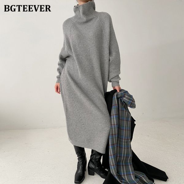 thicken autumn winter turtleneck women sweater dress full sleeve loose female knitted dress straight casual vestidos, Black;gray
thicken autumn winter turtleneck women sweater dress full sleeve loose female knitted dress straight casual vestidos, Black;gray