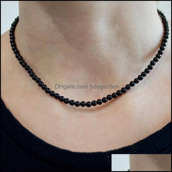 chains necklaces pendants jewelry 4mm natural onyx beads polished black stone women men trendy choker classic jewel dhgtz, Silver
chains necklaces pendants jewelry 4mm natural onyx beads polished black stone women men trendy choker classic jewel dhgtz, Silver