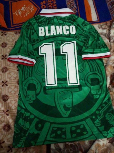 1995 retro mexico blanco soccer jersey 1986 1994 1998 hernandez h sanchez football shirt luis garcia campos ancient maillot marquez 2006 cus, Black
1995 retro mexico blanco soccer jersey 1986 1994 1998 hernandez h sanchez football shirt luis garcia campos ancient maillot marquez 2006 cus, Black
