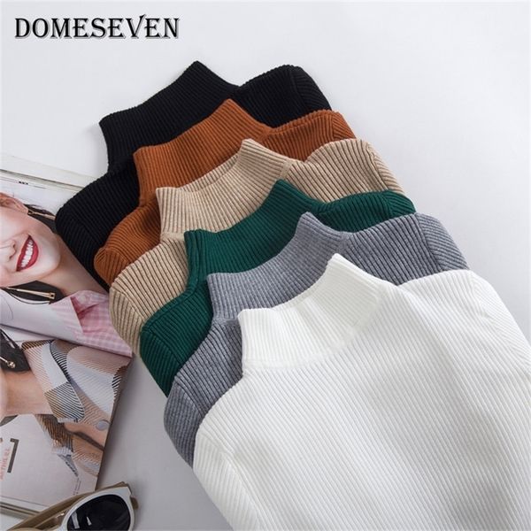 korean style basic turtleneck knitting bottoming warm sweaters autumn winter women's pullovers solid minimalist 201224, White;black 
korean style basic turtleneck knitting bottoming warm sweaters autumn winter women's pullovers solid minimalist 201224, White;black