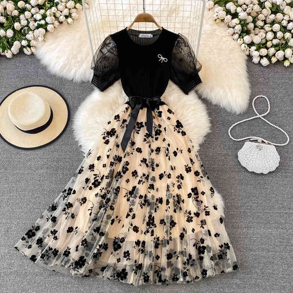 casual dresses light mature wind bow tie round neck knitted stitched mesh fluffy dress elegant temperament large swing long skirt oir4, Black;gray
casual dresses light mature wind bow tie round neck knitted stitched mesh fluffy dress elegant temperament large swing long skirt oir4, Black;gray