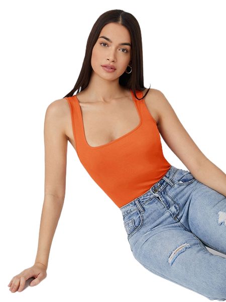 scoop neck solid tank d16w#, White
scoop neck solid tank d16w#, White