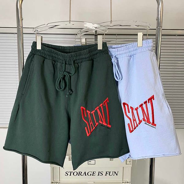 men's shorts saint michael vintage letters embroidered loose plush drawstring cuffed baggy pants high street sports shorts men, White;black
men's shorts saint michael vintage letters embroidered loose plush drawstring cuffed baggy pants high street sports shorts men, White;black