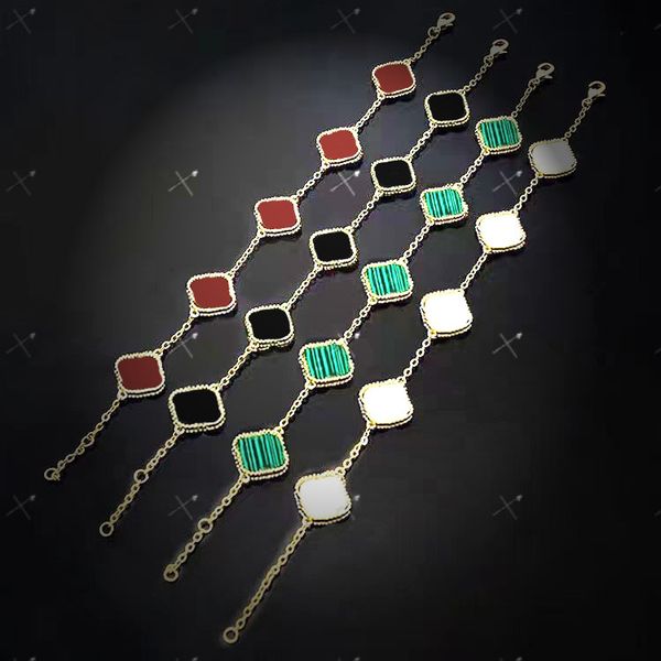 14k gold plated bracelet four leaf clover black white red green mother of pearl five flowers bracelets designer jewelry for women, Golden;silver
14k gold plated bracelet four leaf clover black white red green mother of pearl five flowers bracelets designer jewelry for women, Golden;silver