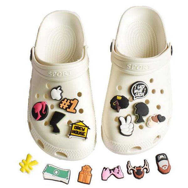 creative cartoon croc shoe charms pvc garden hole shoes flower decroation accessories soft rubber clog charms, White;pink
creative cartoon croc shoe charms pvc garden hole shoes flower decroation accessories soft rubber clog charms, White;pink