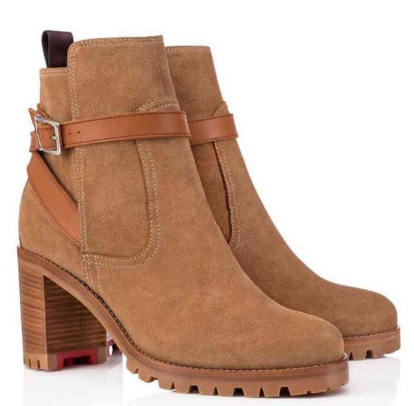 boots winter ladies red sole marchacroche ankle s calfskin thick heel round toe fashion martin motorcycle fighting solesshort yrgn, Black 
boots winter ladies red sole marchacroche ankle s calfskin thick heel round toe fashion martin motorcycle fighting solesshort yrgn, Black