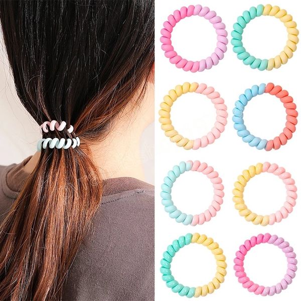 two color stretch hair tie telephone wire elastic rubber bands frosted spiral cord hair rings simple women hair accessories, Slivery;white
two color stretch hair tie telephone wire elastic rubber bands frosted spiral cord hair rings simple women hair accessories, Slivery;white