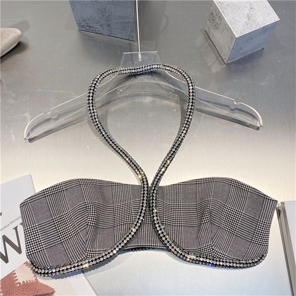 summer french ins style fashion plaid camisole diamond-studded halterneck tube women nightclub party tank 220318, White
summer french ins style fashion plaid camisole diamond-studded halterneck tube women nightclub party tank 220318, White