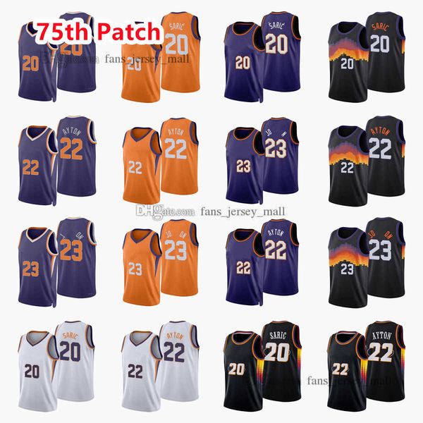 printed 75th patch city basketball jerseys deandre 22 ayton dario 20 saric cameron 23 johnson jersey color white purple black custom, Black;red
printed 75th patch city basketball jerseys deandre 22 ayton dario 20 saric cameron 23 johnson jersey color white purple black custom, Black;red