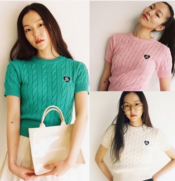 women's knits love retro twist embroidery letter logo print knitted short-sleeved t-shirt girls college style fashion casual pure color, White
women's knits love retro twist embroidery letter logo print knitted short-sleeved t-shirt girls college style fashion casual pure color, White