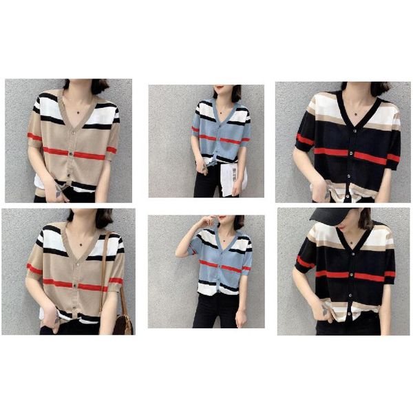22ss new summer fashions designer womens knits tees women v neck cardigan sweater t shirts icking knit high elastic fitness sleeve teesm-xxl, White
22ss new summer fashions designer womens knits tees women v neck cardigan sweater t shirts icking knit high elastic fitness sleeve teesm-xxl, White