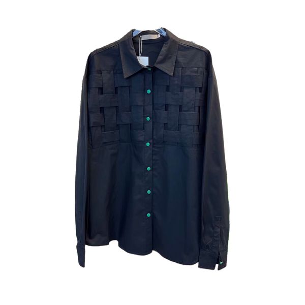 designer men's women's casual oversized shirts luxury trendy braid weave decoration classic green long sleeve office elegant cloth, White;black
designer men's women's casual oversized shirts luxury trendy braid weave decoration classic green long sleeve office elegant cloth, White;black
