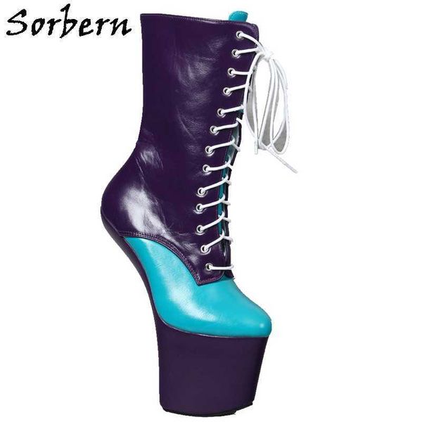sorbern mix color heelless boots lace up thick platform no heel pole dance stripper heeled 2021 new ankle high customized colors, Black
sorbern mix color heelless boots lace up thick platform no heel pole dance stripper heeled 2021 new ankle high customized colors, Black