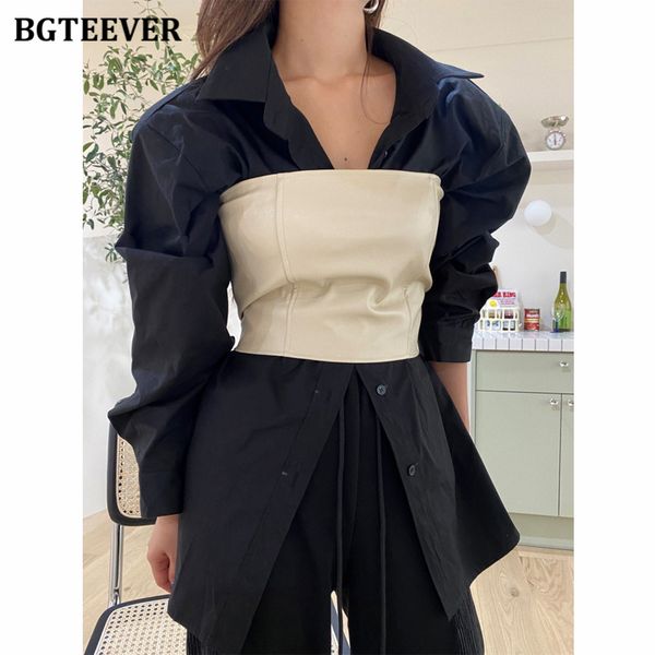 stylish 2 pieces women oversized shirts & vest leather corset autumn long sleeve loose female blouses 2021, White
stylish 2 pieces women oversized shirts & vest leather corset autumn long sleeve loose female blouses 2021, White