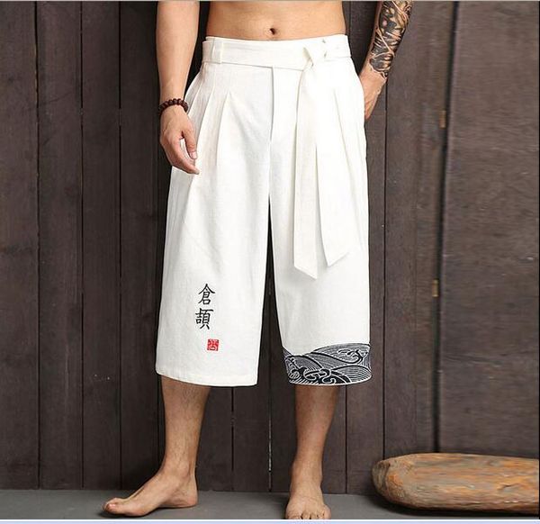 men's shorts japanese kimono linen trousers loose pant training pants taekwondo pants plus-size, White;black
men's shorts japanese kimono linen trousers loose pant training pants taekwondo pants plus-size, White;black