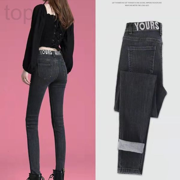 women's jeans designer non plush / plush autumn winter high waist jeans letter embroidery elastic tight little foot pencil denim pants, Blue
women's jeans designer non plush / plush autumn winter high waist jeans letter embroidery elastic tight little foot pencil denim pants, Blue