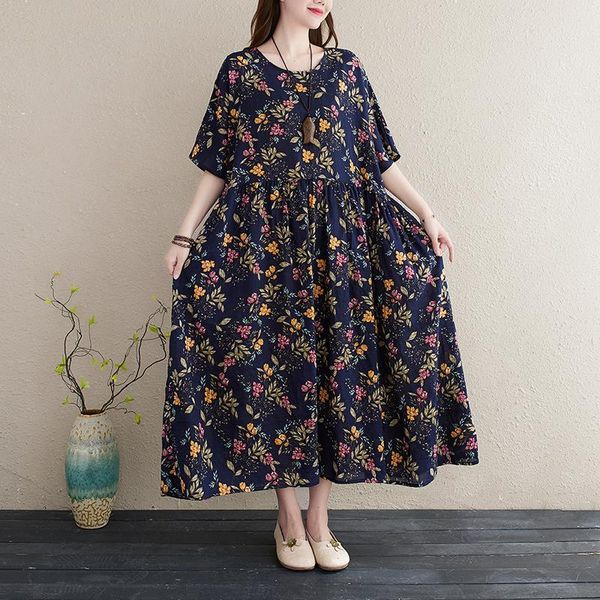 thin soft cotton linen print floral prairie chic vintage dress arrival loose summer travel casual women, Black;gray
thin soft cotton linen print floral prairie chic vintage dress arrival loose summer travel casual women, Black;gray