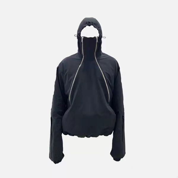 high street front double zipper hooded outwear jackets back big pockets windbreaker casual coat, Black;brown
high street front double zipper hooded outwear jackets back big pockets windbreaker casual coat, Black;brown