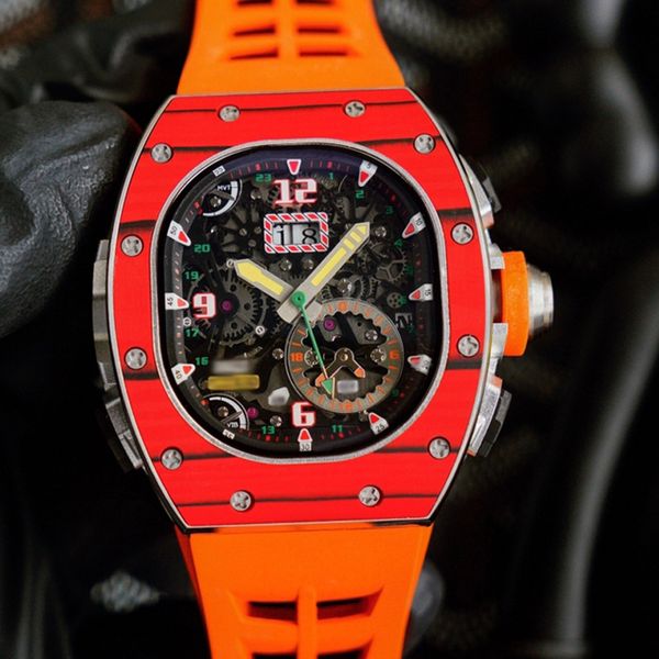 2022 new 8 types mens luxury automatic watches red case orange rubber strap all function works mechanical self-winding wristwatches with box, Slivery;brown
2022 new 8 types mens luxury automatic watches red case orange rubber strap all function works mechanical self-winding wristwatches with box, Slivery;brown