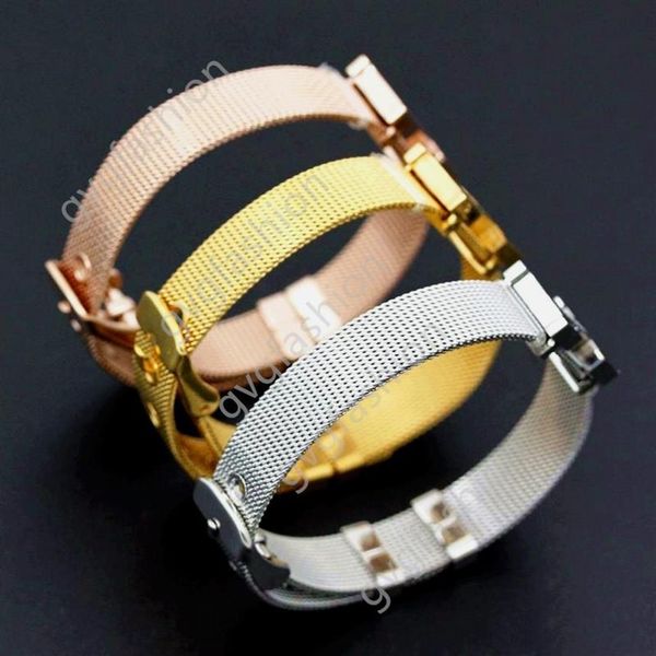 316l stainless steel watchband bracelets silver plated gold h metal clasp mesh bangle for women299s, Black
316l stainless steel watchband bracelets silver plated gold h metal clasp mesh bangle for women299s, Black
