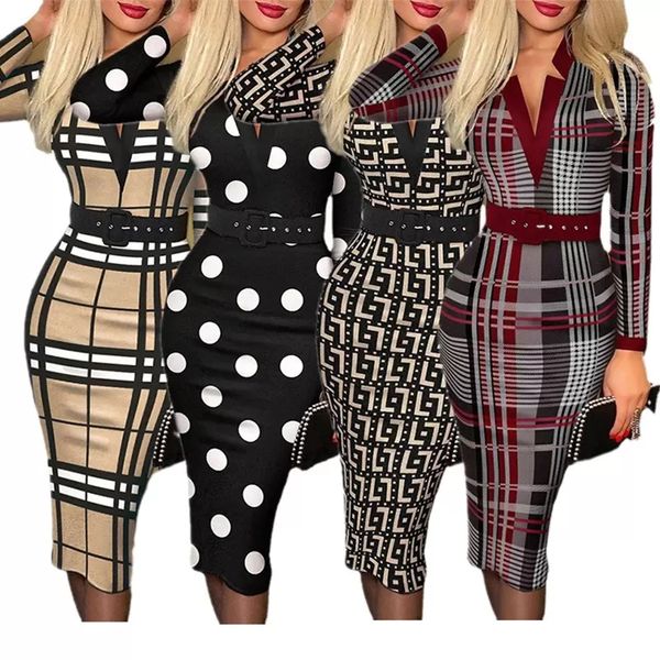 plaid printed dresses for women v-neck long sleeve casual high waist slim midi dress with belt for ladies hk8236, Black;gray
plaid printed dresses for women v-neck long sleeve casual high waist slim midi dress with belt for ladies hk8236, Black;gray