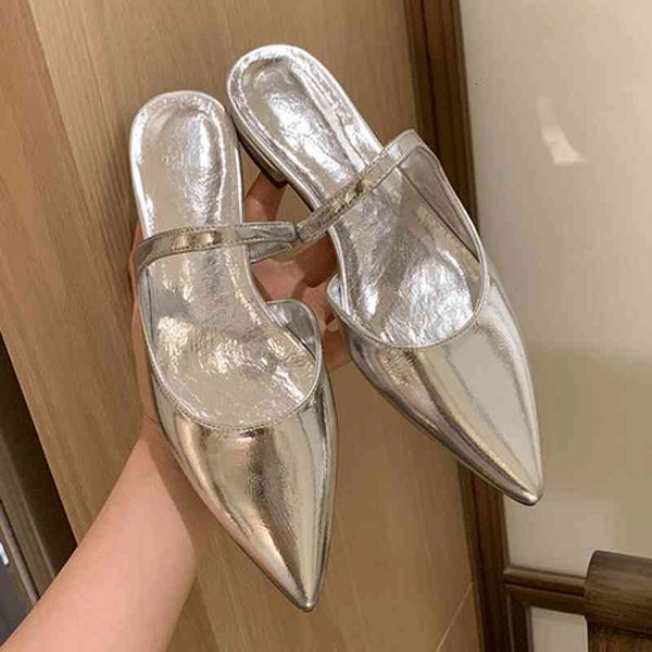 sandals silver one-sided sandals with baotou women's summer style flat bottomed thick heels pointed lazy half slippers muller shoes 2ny, Black
sandals silver one-sided sandals with baotou women's summer style flat bottomed thick heels pointed lazy half slippers muller shoes 2ny, Black