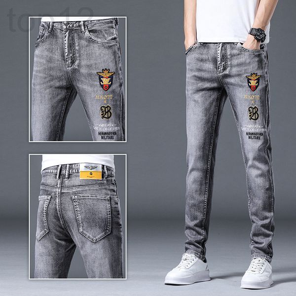 men's jeans designer 2022 spring and summer new jeans men's trend korean fashion elastic embroidery thin small foot personalized c, Blue
men's jeans designer 2022 spring and summer new jeans men's trend korean fashion elastic embroidery thin small foot personalized c, Blue