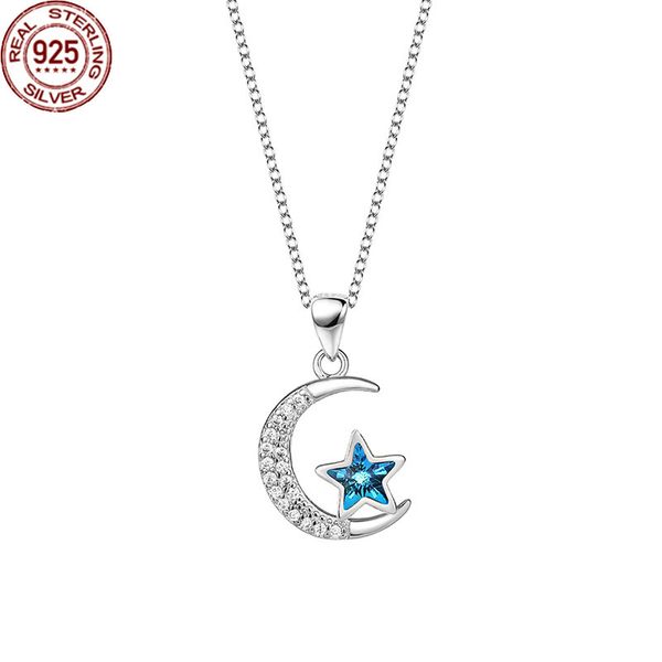 new arrival korean s925 sterling silver star moon inlaid austrian crystal pendant necklace women's fashion personalized simple collarbo
new arrival korean s925 sterling silver star moon inlaid austrian crystal pendant necklace women's fashion personalized simple collarbo