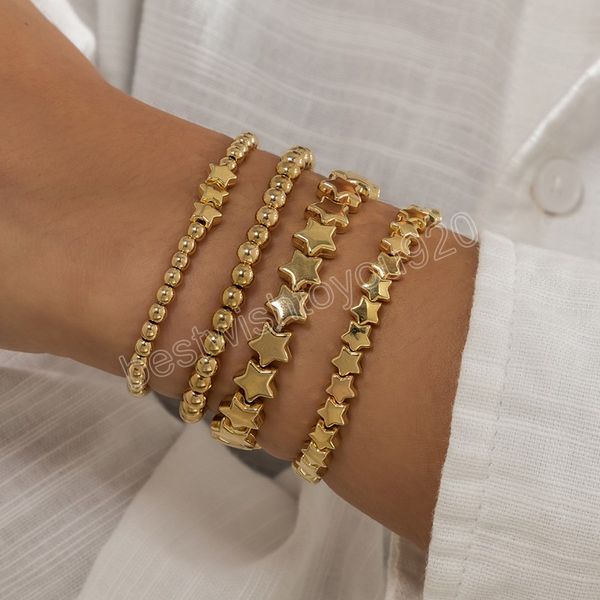 boho handmade beaded star bracelet combination set women's retro fashion simple golden metal bracelets girl glamour jewelry, Golden;silver
boho handmade beaded star bracelet combination set women's retro fashion simple golden metal bracelets girl glamour jewelry, Golden;silver
