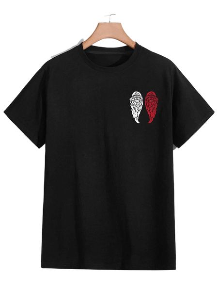 romwe guys wings graphic tee m6q2#, White;black 
romwe guys wings graphic tee m6q2#, White;black