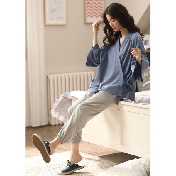 retro japan style cotton pajama sets for girls women spring summer home wear clothes casual kimono housewear y200708, Black;red
retro japan style cotton pajama sets for girls women spring summer home wear clothes casual kimono housewear y200708, Black;red