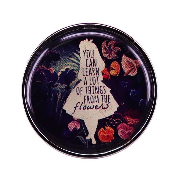 you can learn a lot of things from the flowers enamel pin fairy tales girl brooch, Blue
you can learn a lot of things from the flowers enamel pin fairy tales girl brooch, Blue